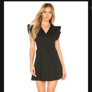Black Flutter Sleeve V-Neck BCBG Dress